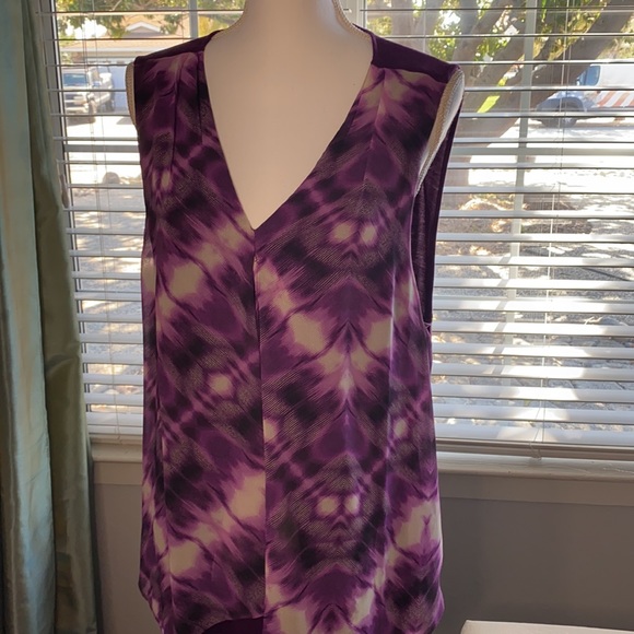Ellen Tracy Purple & White Tunic - Picture 4 of 9